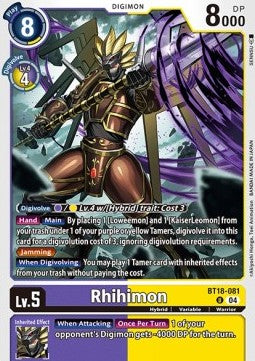 Rhihimon (BT18-081) - Special Booster Ver 2.0 (Uncommon) [SB2.0-081]