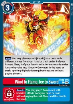 Wind to Flame, Ice to Sword (BT18-095) - Special Booster Ver 2.0 (Common) [SB2.0-095]