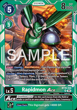 Rapidmon Ace (BT19-050) (V.1) - Special Booster Ver 2.5 (Super Rare) [SB2.5-BT19-050]