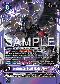 Beelzemon: Blast Mode Ace (BT19-074) (V.1) - Special Booster Ver 2.5 (Super Rare) [SB2.5-BT19-074]