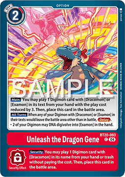 Unleash the Dragon Gene (BT20-093) - Special Booster Ver 2.5 (Common) [SB2.5-093]