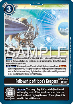 Fellowship of Hope's Keepers (BT20-095) - Special Booster Ver 2.5 (Common) [SB2.5-095]
