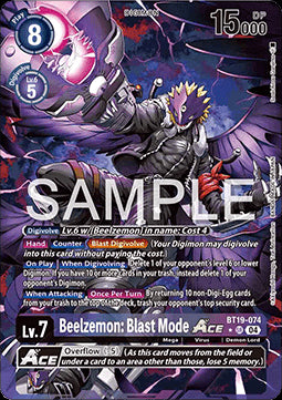 Beelzemon: Blast Mode Ace (BT19-074) (V.2) - Special Booster Ver 2.5 (Alternative Art) [SB2.5-BT19-074]