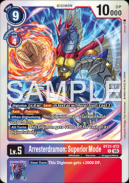 Arresterdramon: Superior Mode (BT21-072) - World Convergence (Rare) [BT-21-072]