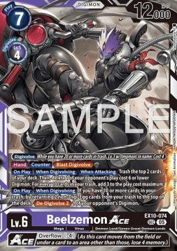 Beelzemon Ace (EX10-074) (V.1) - Sinister Order (Secret Rare) [EX-10-074]