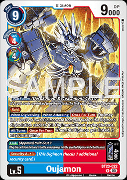 Oujamon (BT23-022) - Hackers' Slumber (Rare) [BT-23-022]