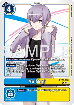 Yu Nogi (BT23-080) (V.1) - Hackers' Slumber (Uncommon) [BT-23-080]