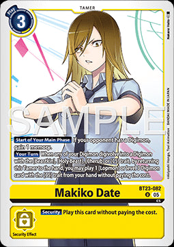 Makiko Date (BT23-082) (V.1) - Hackers' Slumber (Uncommon) [BT-23-082]
