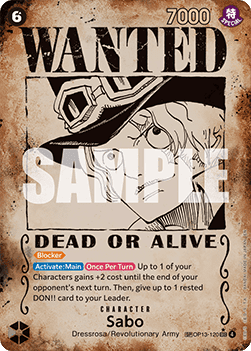 Sabo (OP13-120) (V.3) - Carrying on his Will (Special Rare) [OP13-120]