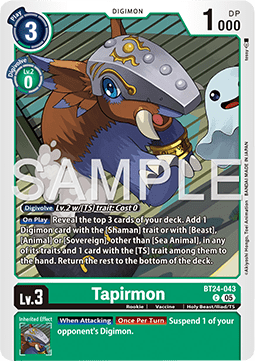 Tapirmon (BT24-043) - Time Stranger (Common) [BT-24-043]