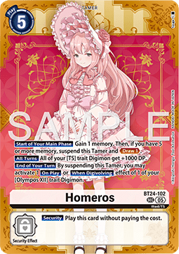 Homeros (BT24-102) (V.1) - Time Stranger (Secret Rare) [BT-24-102]