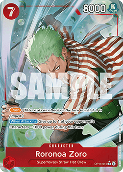 Roronoa Zoro (OP14-015) (V.2) - The Azure Sea's Seven (Alternate Art) [OP14-015]