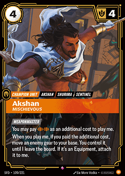 Akshan, Mischievous - Spiritforged (Rare) [SFD-109]