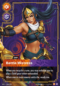 Sivir, Battle Mistress (V.1 - Rare) - Spiritforged (Rare) [SFD-203]