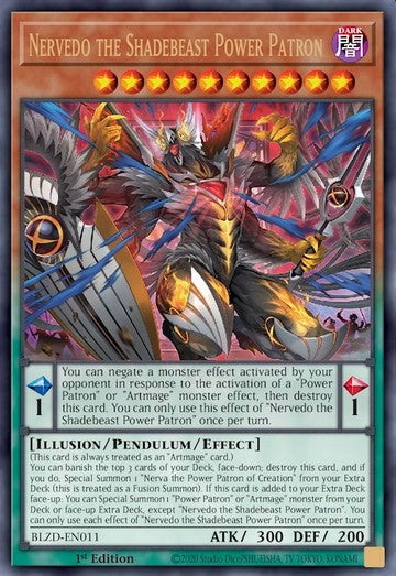 Nervedo the Shadebeast Power Patron (V.1 - Ultra Rare)