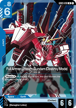Full Armor Unicorn Gundam (Destroy Mode) (GD03-010) (V.1 - Uncommon)
