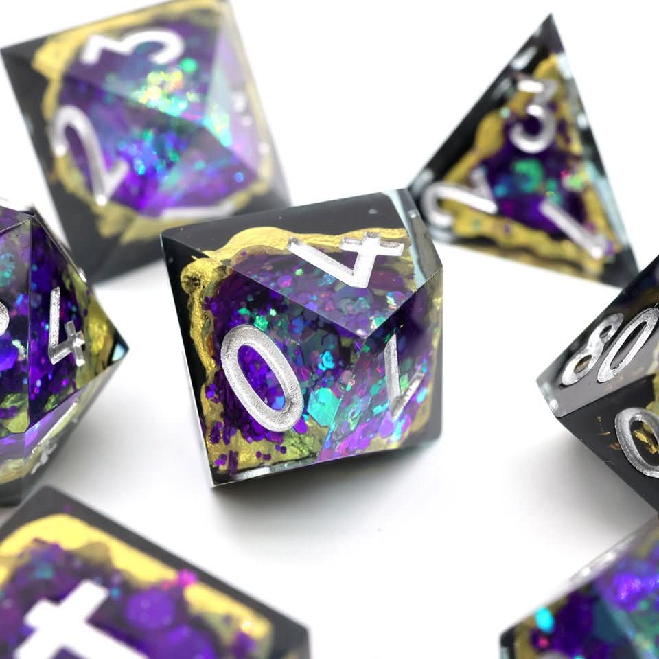 Royal Nebula | Geode Dice | 7 Piece Set