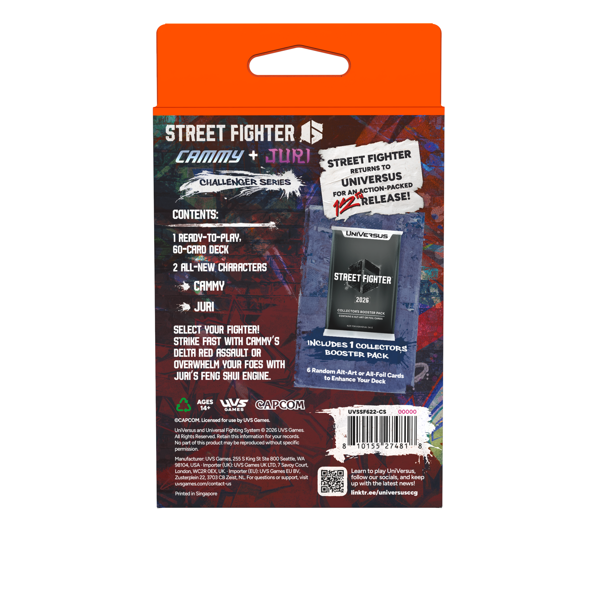 UniVersus – Street Fighter 6 Challenger Series #2: Cammy + Juri Deck – back packaging