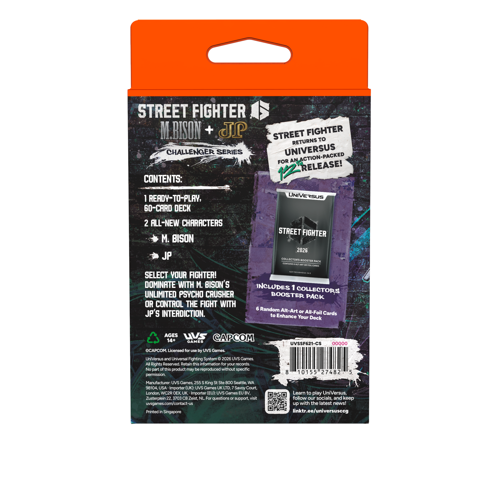 UniVersus – Street Fighter 6 Challenger Series #2: M. Bison + JP Deck – back packaging
